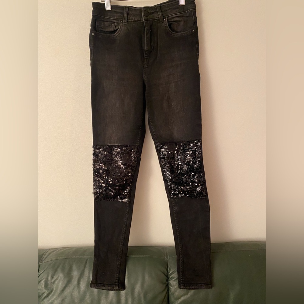 Glitter knee jeans